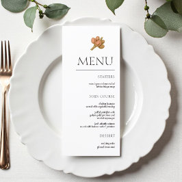 Menu Bohemian Elegance Simple Coffee Plant Weding