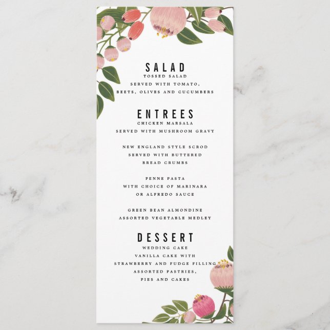 Menu Bohemian Garden Wedding (Frente)