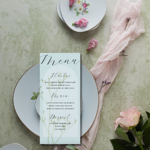 Menu Boho Arch Pale Blue Foliage