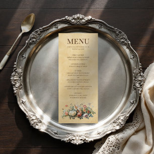 Menu Boho arranjo floral de casamento antigo papel anti