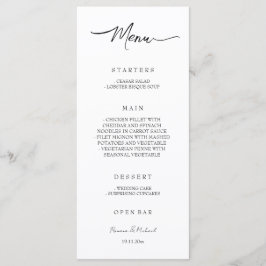 Menu Boho Artístico Fada Floral Garden Watercolor