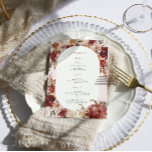 Menu Boho Autumn Floral Wedding<br><div class="desc">Elevem a sua recepção de casamento com estes cartões Boho Autumn Floral Wedding Menu, maravilhosamente desenhados, perfeitos para uma celebração com o tema do outono. Apresentando sotaques florais ricos e quentes de burgundy, blush e creme, esses cartões capturam a essência da elegância do outono. O arranjo delicado das flores sazonais,...</div>