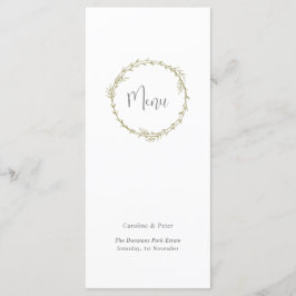 Menu Boho Bamboo Folha Botânica Molha Elegante Verde