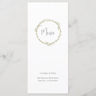 Menu Boho Bamboo Folha Botânica Molha Elegante Verde