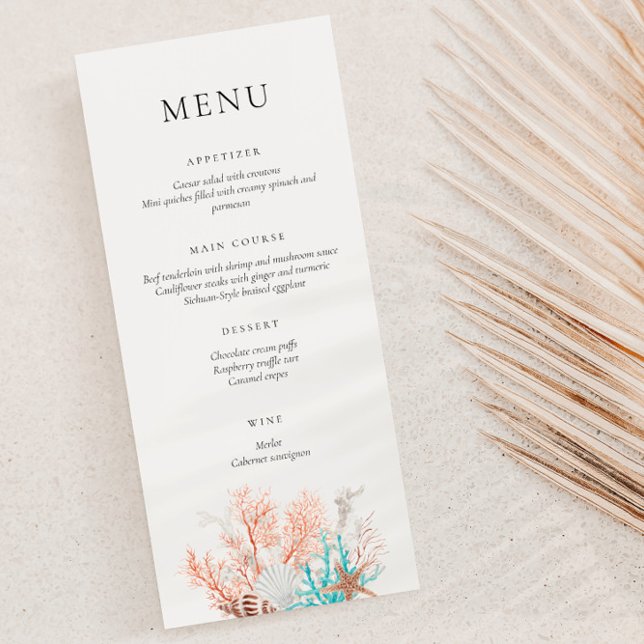 Menu Boho Beach Coral Reef (Criador carregado)