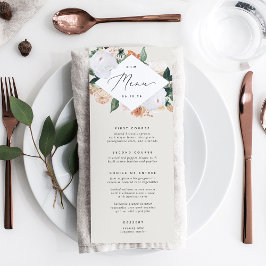 Menu Boho Blooms Modern Floral Wedding
