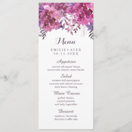 Menu Boho Botanicals Wedding