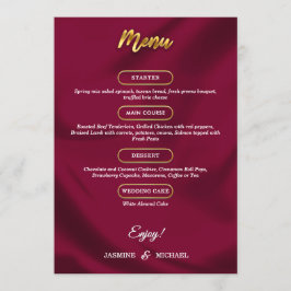 Menu Boho Burgundy e Dourado Casamento Elegante