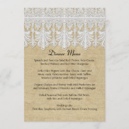 Menu BOHO Burlap n Lace gypsy Modern Mod Estilo