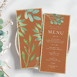 Menu Boho Burnt Orange Wedding