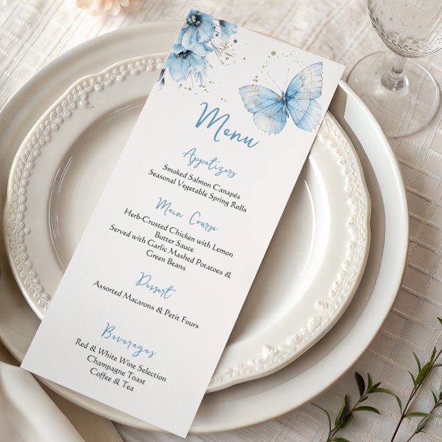 Menu Boho Butterfly Wildflower Floral Boy Baby Shower (Criador carregado)