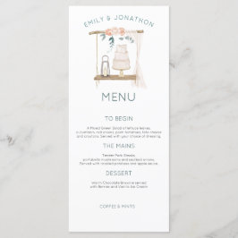 Menu Boho Cake Candle Florals Eucalyptus Wedding