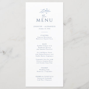 Menu Boho Celestial Wedding