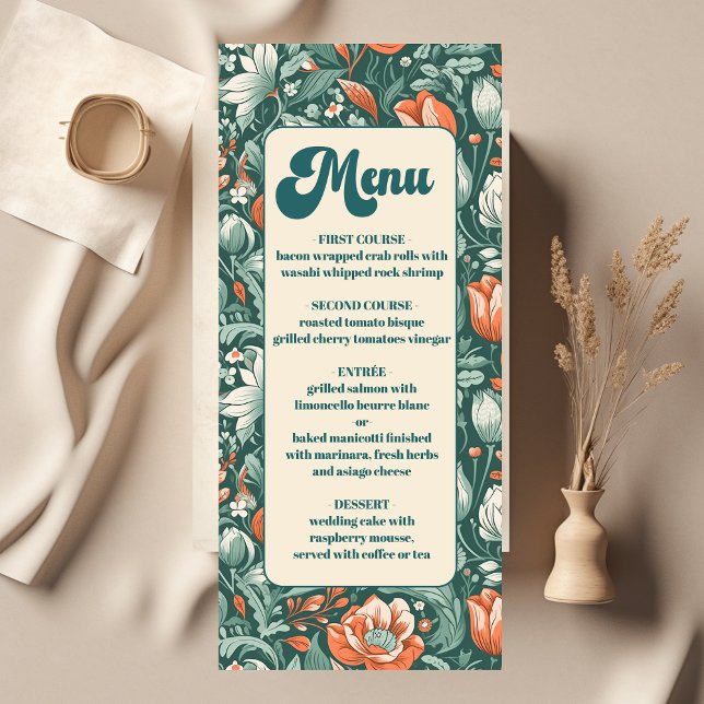 Menu Boho Chic - Casamento Floral Colorido (Criador carregado)