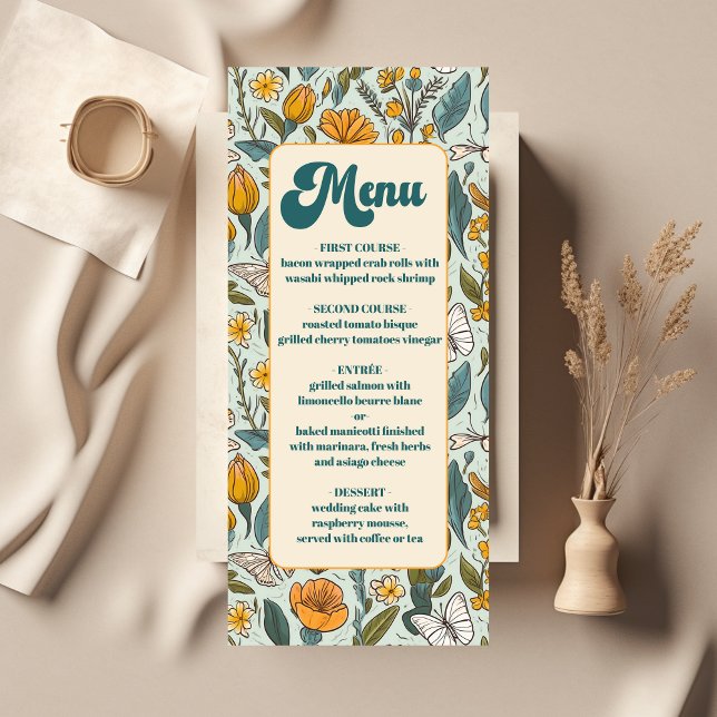 Menu Boho Chic - Casamento Floral Colorido (Criador carregado)