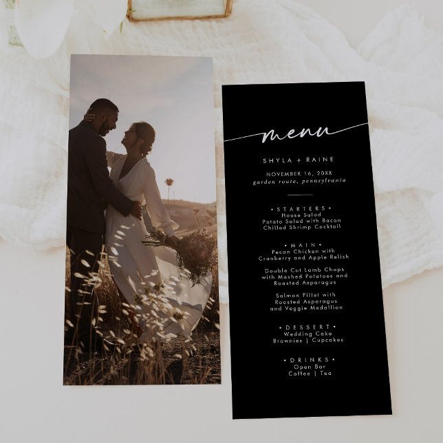 Menu Boho Chic COLOR EDITABLE Foto Casamento (Criador carregado)