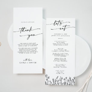 Menu Boho Chic Flor Silvestre Obrigado e Casamento