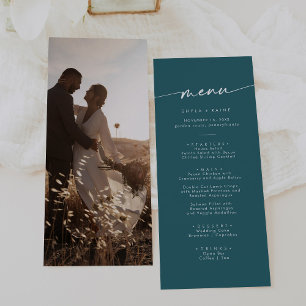 Menu Boho Chic Teal Blue Foto Casamento
