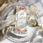 Menu Boho Colorful Wildflower<br><div class="desc">Belos cartões de cardápio para elogiar suas configurações de mesa no seu casamento ou na próxima festa de janto. Adicione seu texto personalizado a este design usando as caixas "Editar este modelo design" no lado direito do item, ou clique no botão azul "Personalizar" para organizar o texto, alterar as fontes...</div>