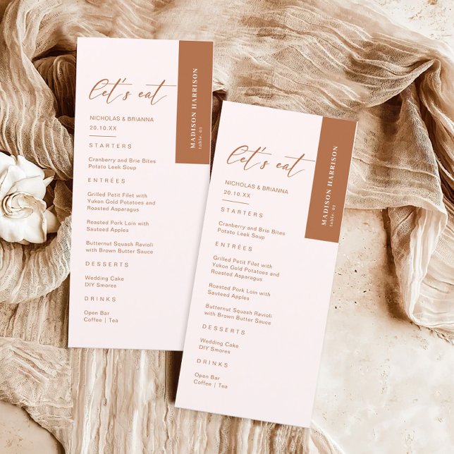 Menu Boho Cream e Casamento Laranja Queimado (Criador carregado)