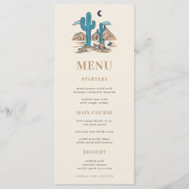 Menu Boho Desert Cactus Arizona Phoenix Wedding