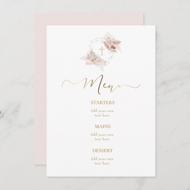 menu boho design (Frente/Verso)