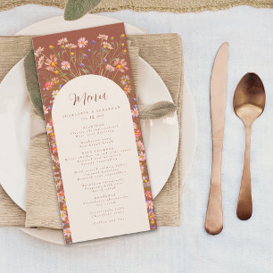 Menu Boho Floral Arch Quebra Laranja Queimada