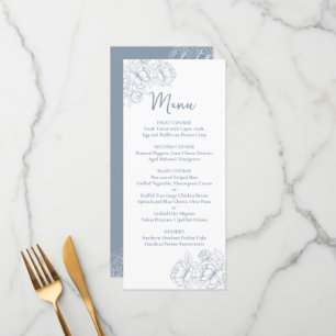 Menu Boho Floral Boho Azul, Duplo Sento, Bebida Floral+