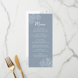 Menu Boho Floral Boho Azul, Duplo Sento, Bebida Floral+