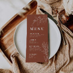 Menu Boho Floral Terracotta<br><div class="desc">Este menu é caracterizado pelo estilo boho,  trabalho de arte floral,  terracota e cores beges,  com uma mistura de diferentes estilos de fonte,  muitas vezes em tamanhos diferentes,  para criar um aspecto único e eclético que faz desses menus uma estética natural.</div>