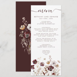 Menu Boho Floral Wedding