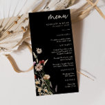 Menu Boho Floral Wedding<br><div class="desc">Este na moda e elegante menu de casamento contém lindas flores silvestres de cor d'água pintadas manualmente,  organizadas como um buquê adorável perfeito para primavera,  verão ou casamentos outono. Encontre itens correspondentes na Coleção de Casamentos de Flor Selvagem Moody Black Boho.</div>