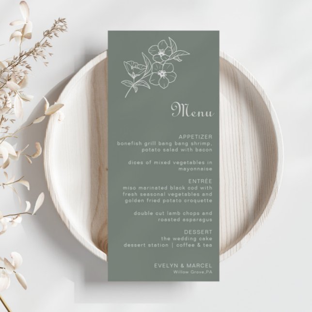 Menu Boho Green Destination Floral Wedding (Criador carregado)