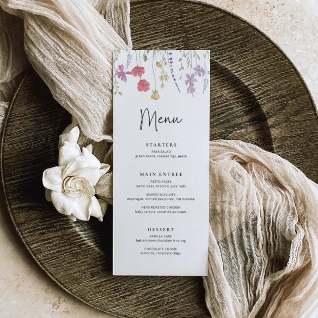 Menu Boho Janto Casamento de Flores Selvagem (Criador carregado)