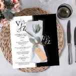 Menu Boho Minimal Leaf Monographic Wedding<br><div class="desc">Aumente sua experiência de jantar com nosso elegante Menu "Boho Minimal Leaf Monogramding", projetado para adicionar um toque de sofisticação ao seu casamento ou evento especial. Apresentando a arte da linha das folhas moderna e a simples tipografia monográfica, este cardápio expele o charme do eterno e a elegância minimalista. O...</div>
