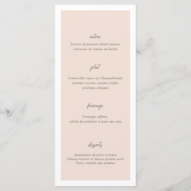 Menu Boho Minimalista Vases Wedding (Verso)