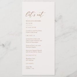 Menu Boho Neutral Terthy Toned Beige Wedding
