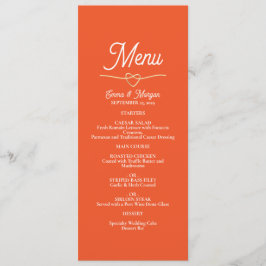Menu Boho Orange Wedding
