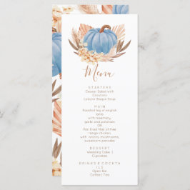 Menu Boho Pampas blue Pumpkin 
