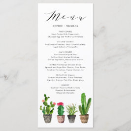 Menu Boho Potted Succulents and Cactus Summer Wedding
