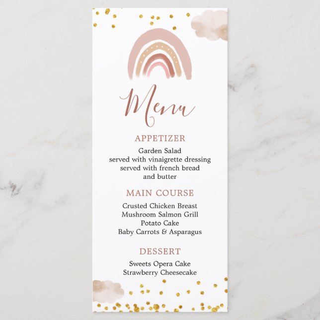 Menu Boho Rainbow não é um aniversário maravilhoso (Frente)