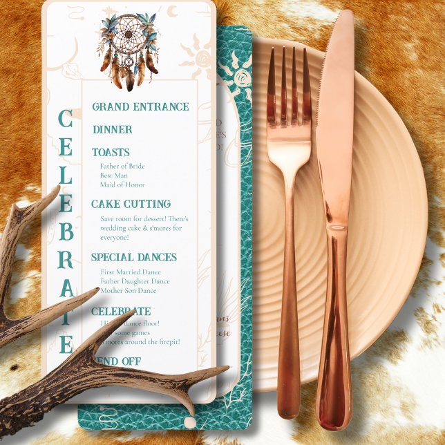 Menu Boho Ranch Wedding Flat Program (Criador carregado)