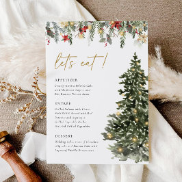 Menu Boho Rustic Christmas Pine Tree Casamento
