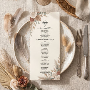 Menu Boho Terracota Rosas Elegantes Casamento