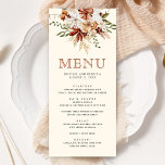 Menu Boho Terracotta Floral Wildflower Wedam<br><div class="desc">Menu elegante com lindas flores silvestres rústicas e tipografia moderna.</div>