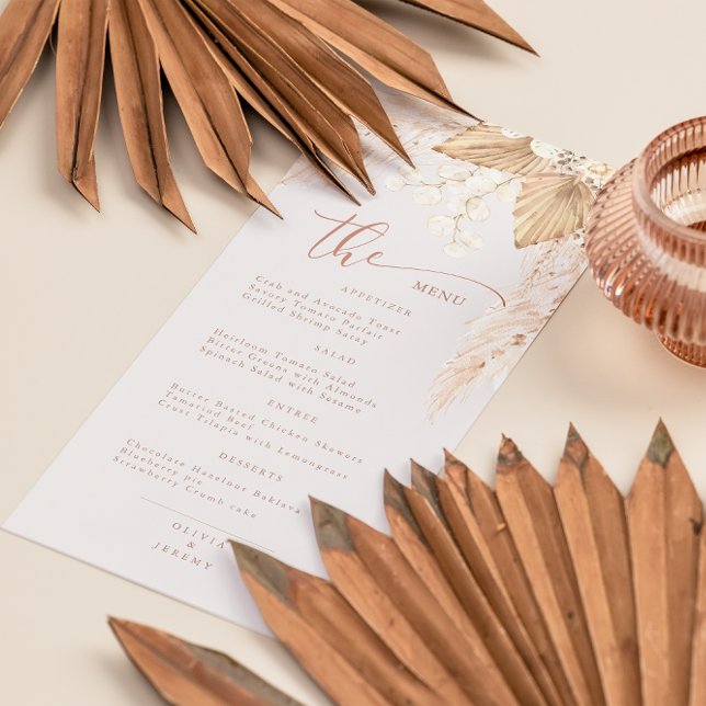 Menu Boho Terracotta Flores Secas e Pampas Grass M (Criador carregado)