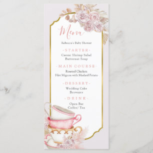 Menu Boho Vintage Tea Party