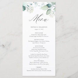 Menu Boho Watercolor Eucalyptus Deixa Casamento Verde