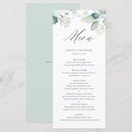 Menu Boho Watercolor Eucalyptus Deixa Casamento Verde