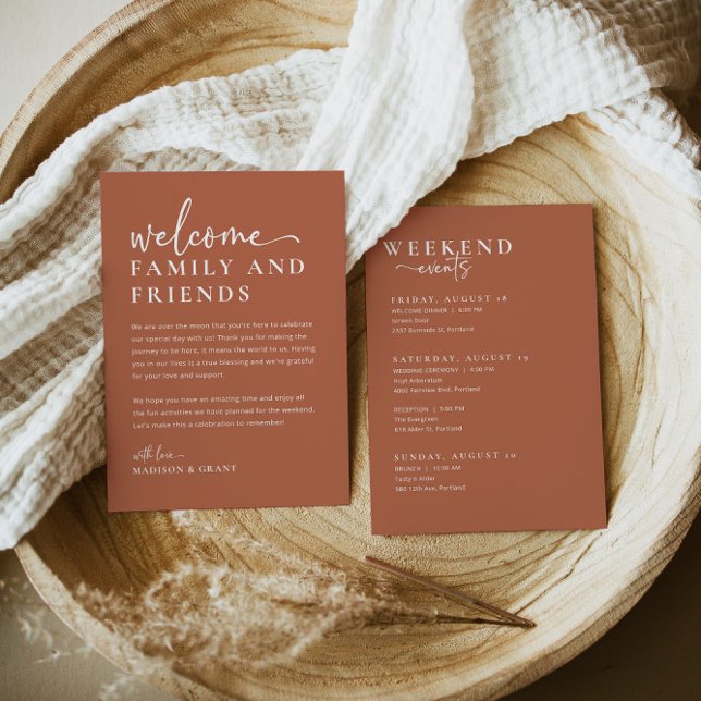 Menu Boho Wedding Bag - Carta Timeline (Criador carregado)